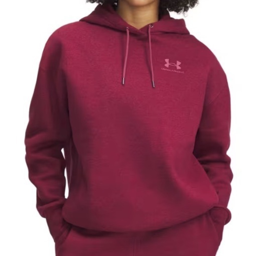 Under Armour Icon Fleece M Fuschia Dusk Light Hoodie Womens Burgundy